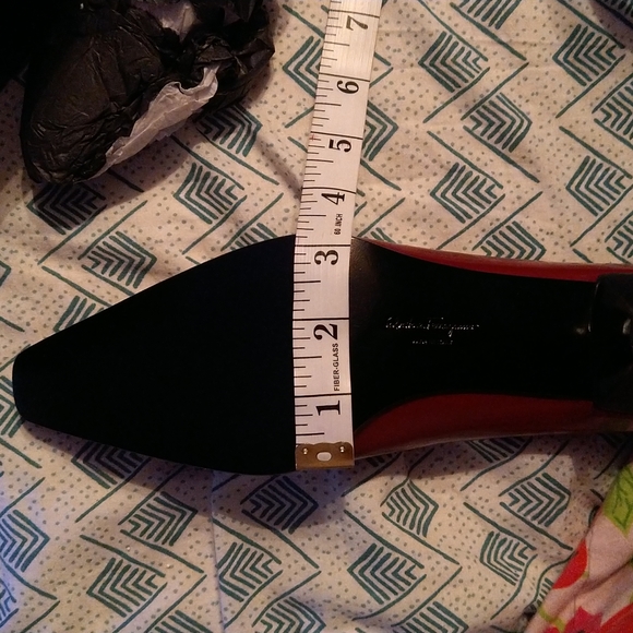 Salvatore Ferragamo Vintage Red Square Toe Heels - Picture 8 of 9